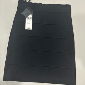 BCBG Black Ribbed Bandage Pencil Skirt